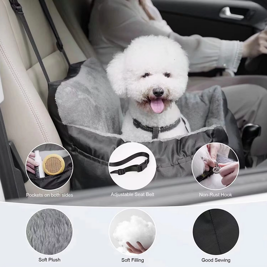 Pet car seat for large and medium dogs - durable, washable, and comfortable travel accessory.