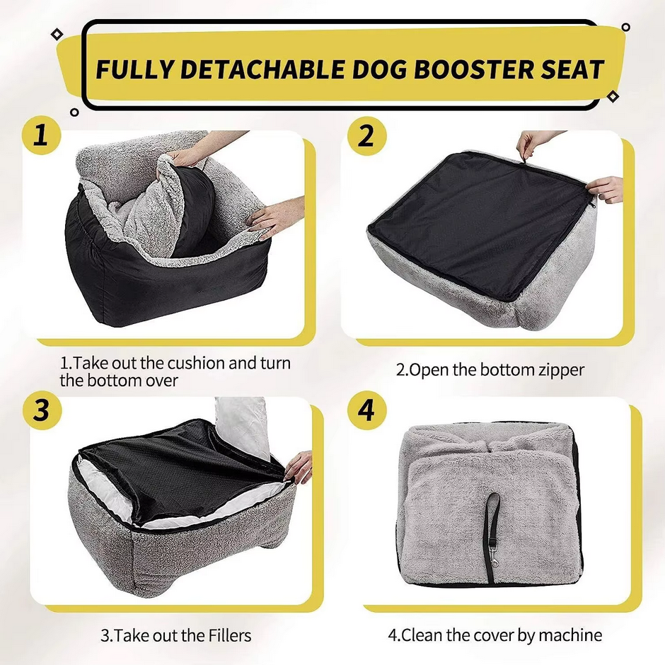 Pet car seat for large and medium dogs - durable, washable, and comfortable travel accessory.