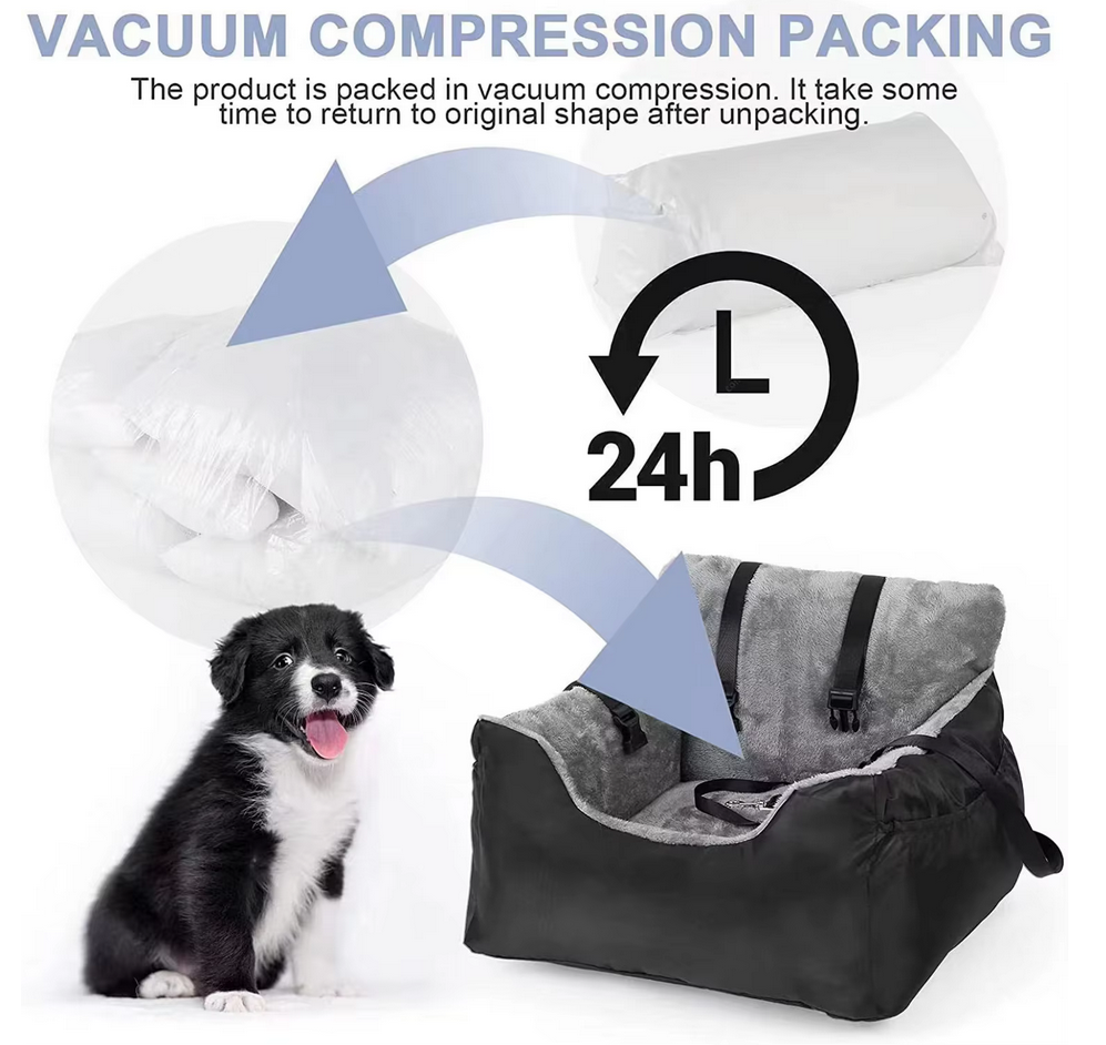 Pet car seat for large and medium dogs - durable, washable, and comfortable travel accessory.