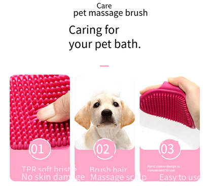 Pet Bath Massage Gloves for dogs and cats – Soft rubber grooming brush for shedding and relaxation