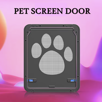 Pet door with magnetic safety lock and anti-bite design for cats and dogs