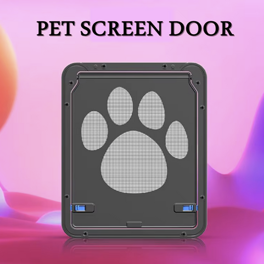 Pet door with magnetic safety lock and anti-bite design for cats and dogs