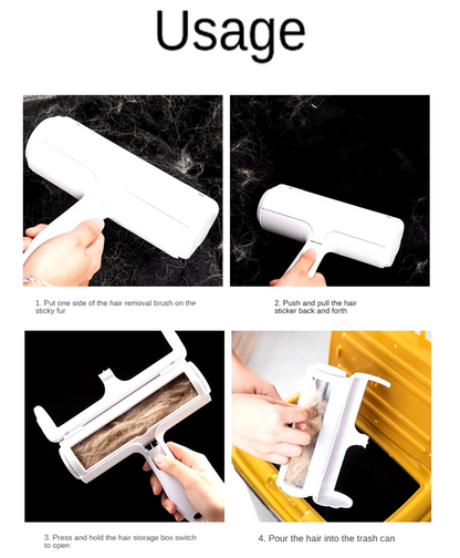 Reusable pet hair removal brush for clothes, sofas, and furniture