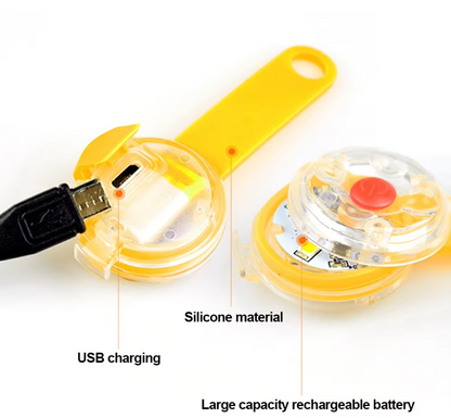 USB rechargeable waterproof LED collar pendant for pet visibility and safety