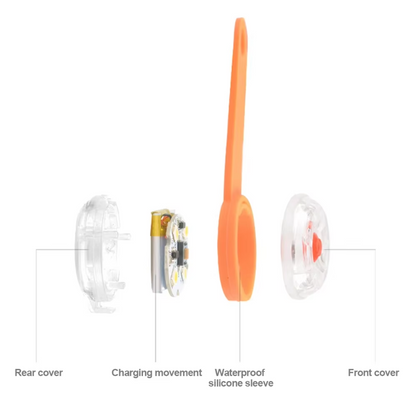 USB rechargeable waterproof LED collar pendant for pet visibility and safety