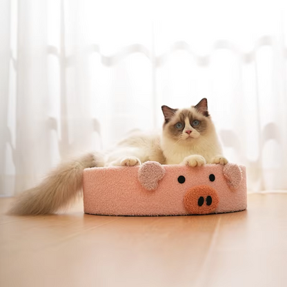 2-in-1 cat scratcher and bed with recyclable bowl-shaped sisal surface