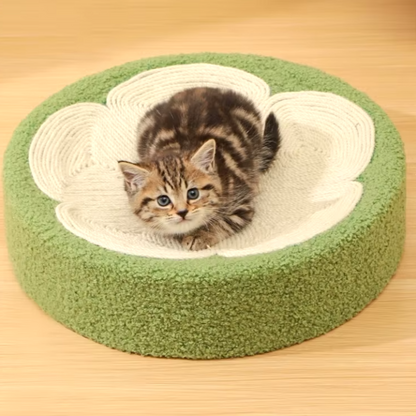 2-in-1 cat scratcher and bed with recyclable bowl-shaped sisal surface