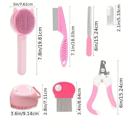 Kit de toilettage pour chat 8 pièces – Soins complets pour chats et petits chiens