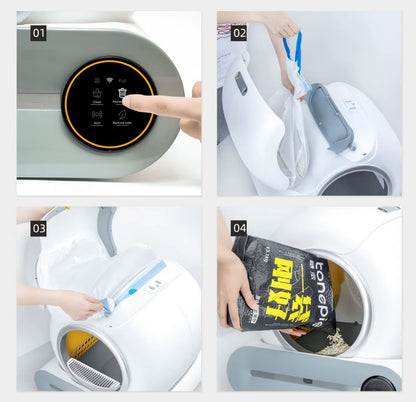 Tonepie 65L automatic self-cleaning cat litter box for multiple cats with app control