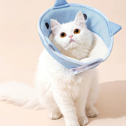 Adjustable soft cotton pet recovery cone for post-surgery healing