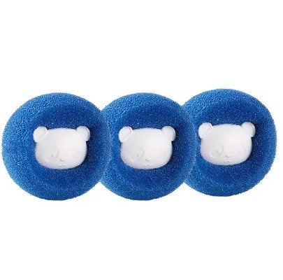 Pet hair remover laundry balls used in washing machine with clothes