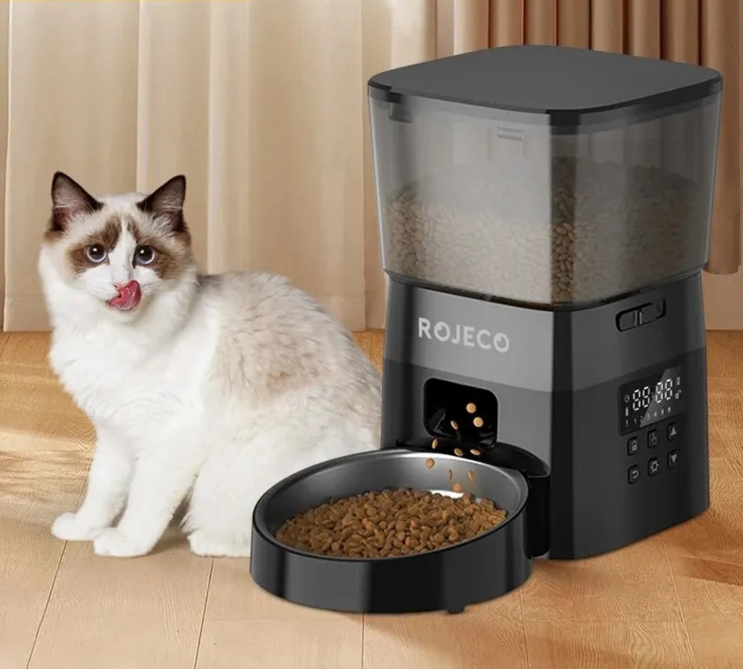 automatic cat feeder with timer for portion control
