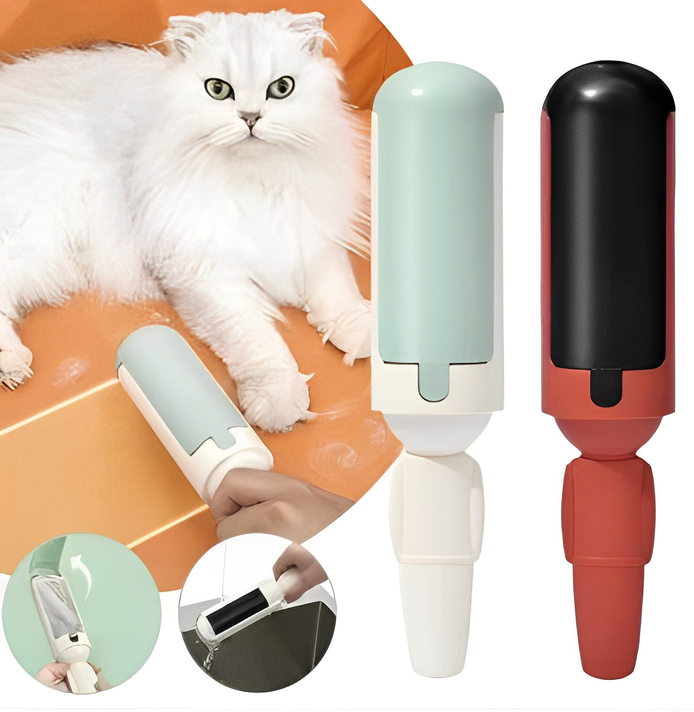 Reusable cat hair removal brush for furniture and clothes