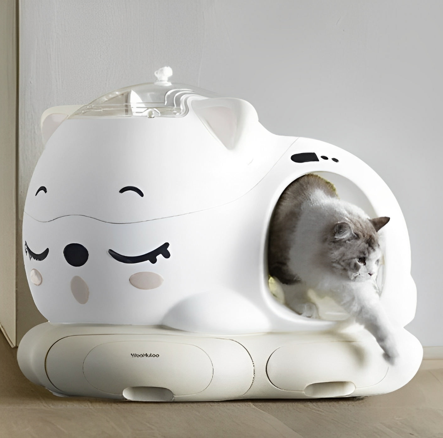 Automatic cat litter box for multiple cats with odor control