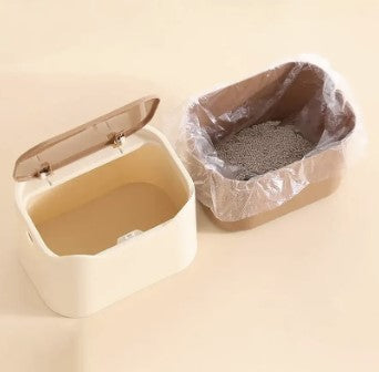 Portable cat litter waste storage bin with sealed lid