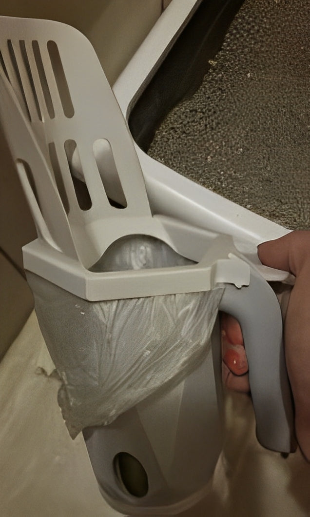 Portable cat litter waste bin with scoop for hygienic cleanup - Customer review photo