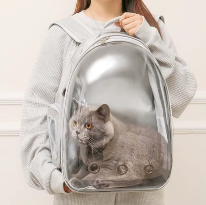Breathable pet travel backpack carrier for cats
