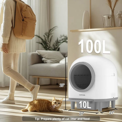 Bac à litière intelligent pour chat – Fermé, autonettoyant et contrôlé par application