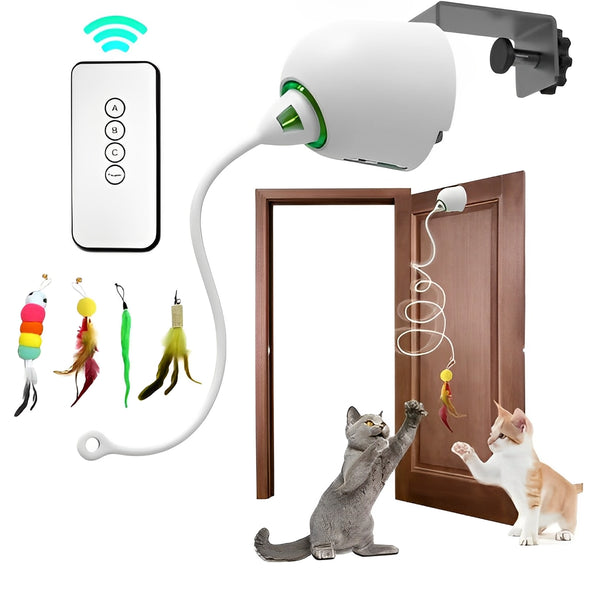 Interactive Cat Feather Toys – Automatic Hanging Cat Toy for Indoor Use