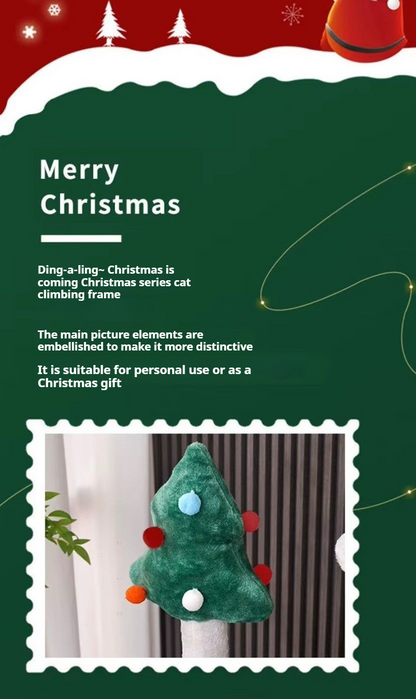 Étagère d'escalade pour chat – Tour à chat festive à plusieurs niveaux avec hamac et griffoir