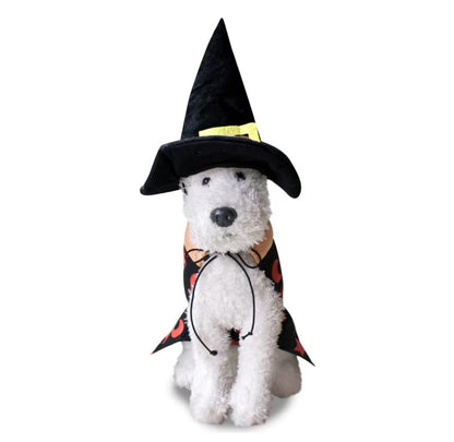 Pet wearing Halloween and Christmas knitted sweaters, featuring festive designs for dogs and cats.