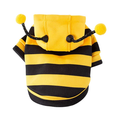 Dog Bee Costume - Soft hoodie for pets, perfect for Halloween and Christmas celebrations.