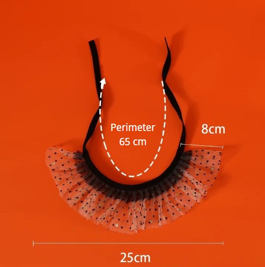 Pet Halloween costume set with bat, spider, and pumpkin hats, headband, lace bib, and scarf for cats and dogs.