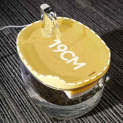 Silent automatic cat water fountain with double filtration and smart flow system for healthy hydration.