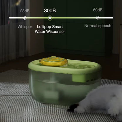 Smart electric cat water dispenser with quiet filtration and high-capacity tank for clean and fresh hydration.