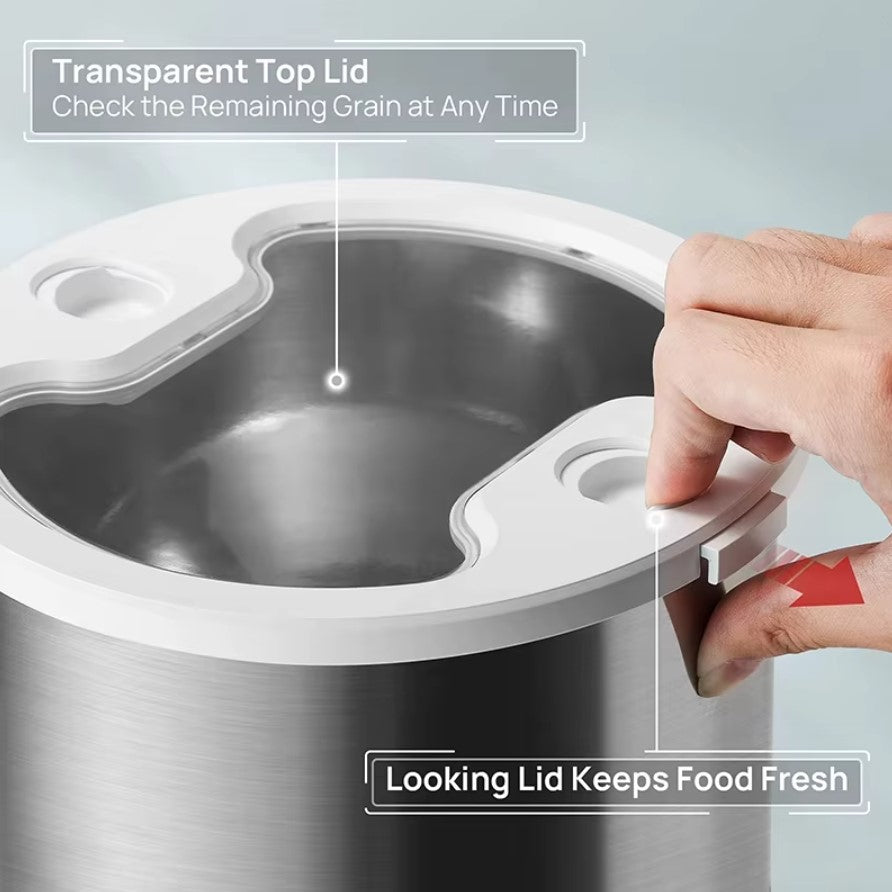 Smart APP pet feeder with automatic dispenser, Tuya remote control, and portion settings for small and medium-sized pets.