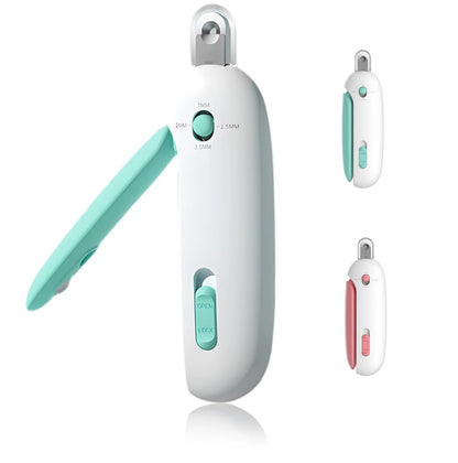 Stainless steel pet nail clippers with safety lock and ergonomic handle