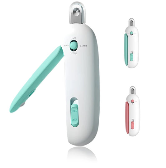 Stainless steel pet nail clippers with safety lock and ergonomic handle