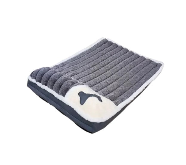 Thick plush pet bed mat for dogs and cats with washable cover for winter comfort