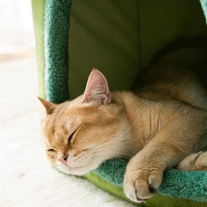 Small dog resting inside a foldable fleece dog kennel bed