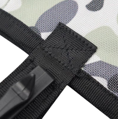 Hands-free dog training treat bag with waist belt and secure clasp for outdoor training