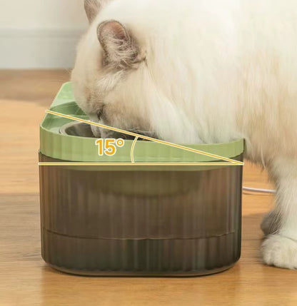 2-in-1 automatic water fountain and food bowl for cats and dogs promoting hydration and easy feeding
