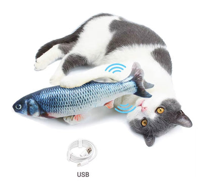 Interactive electric flopping fish cat toy with rechargeable battery