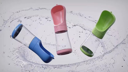 2 in 1 portable dog water bottle and food dispenser for outdoor activities