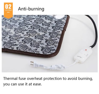 Electric pet heating pad for cats, dogs, and small animals with adjustable temperature and waterproof design