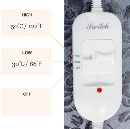 Electric pet heating pad for cats, dogs, and small animals with adjustable temperature and waterproof design