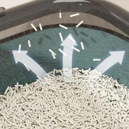 Semi-enclosed cat litter box with antler design, high border anti-splash, and privacy for cats