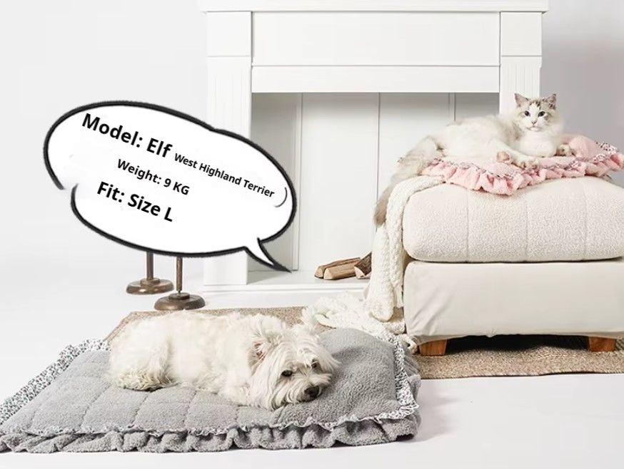 Pet Lace Sleeping Mat soft breathable washable bed for cats and dogs with elegant lace design