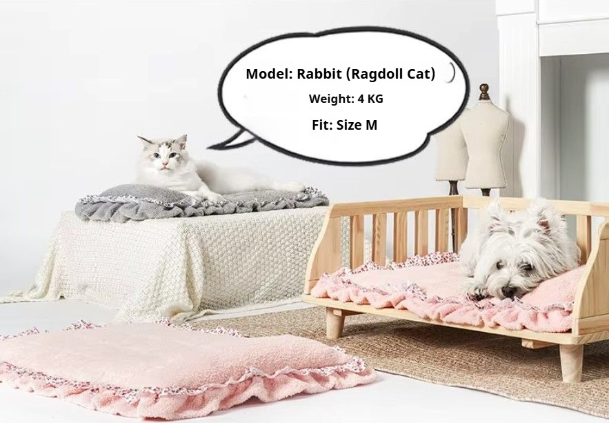 Pet Lace Sleeping Mat soft breathable washable bed for cats and dogs with elegant lace design