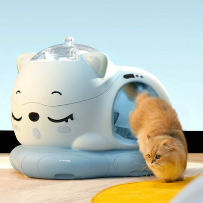 Open-top 10L smart cat litter box with automatic cleaning and odor control