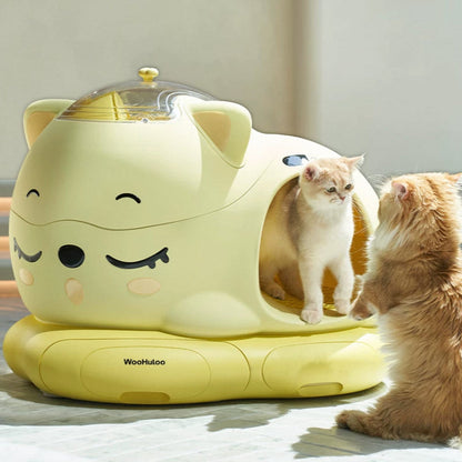 Open-top 10L smart cat litter box with automatic cleaning and odor control