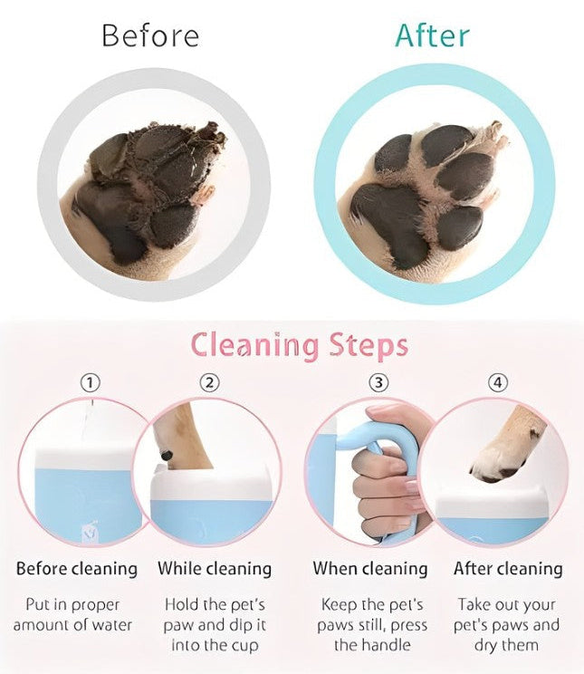 Gobelet de nettoyage portable pour pattes de chien – Élimine rapidement et en douceur la boue des animaux