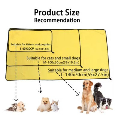 Nouvelles serviettes à séchage rapide pour chiens et chats : une solution de séchage rapide et confortable pour vos animaux de compagnie