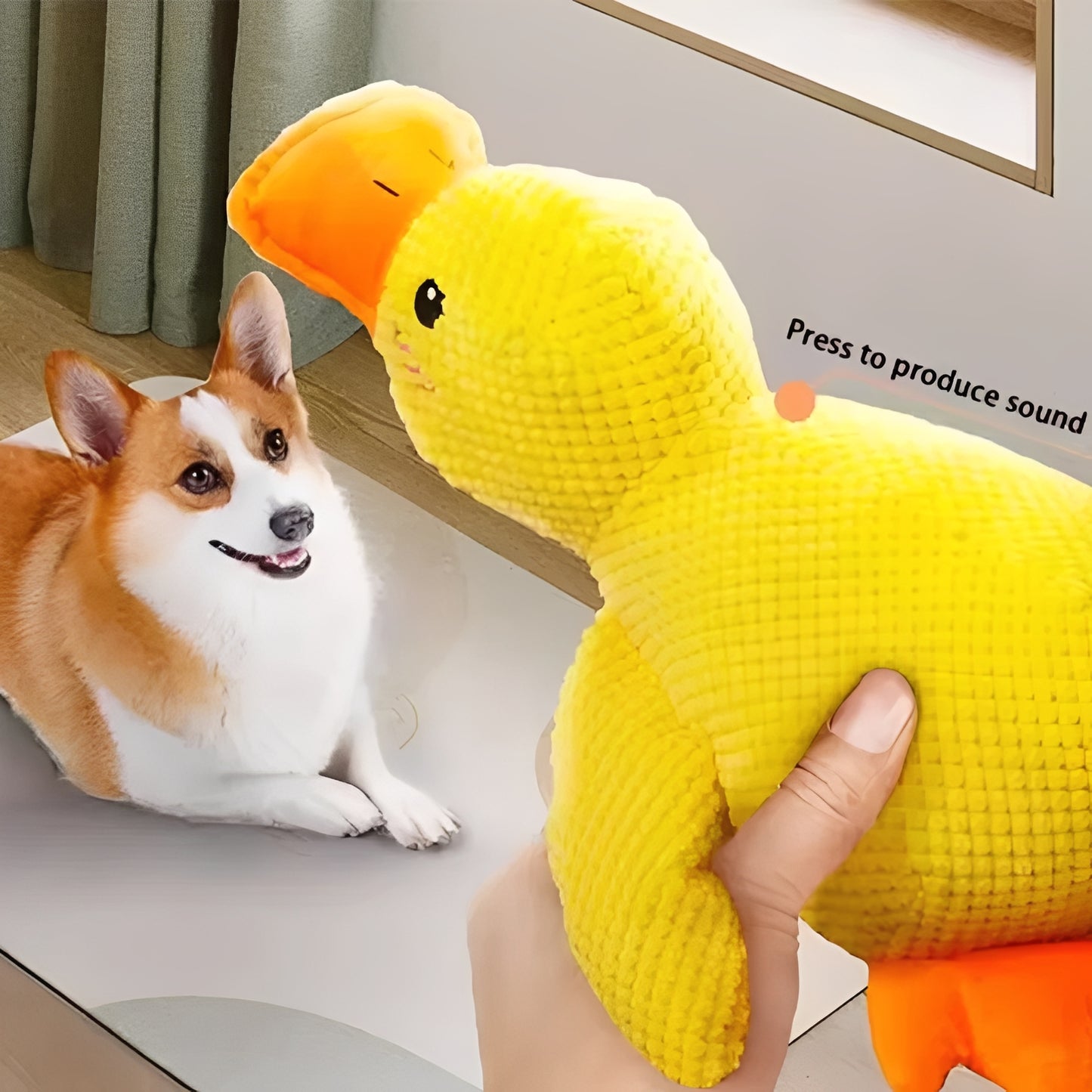 Interactive Calming Duck Pet Toy™ – Durable Plush Chew Toy for Dogs and Cats