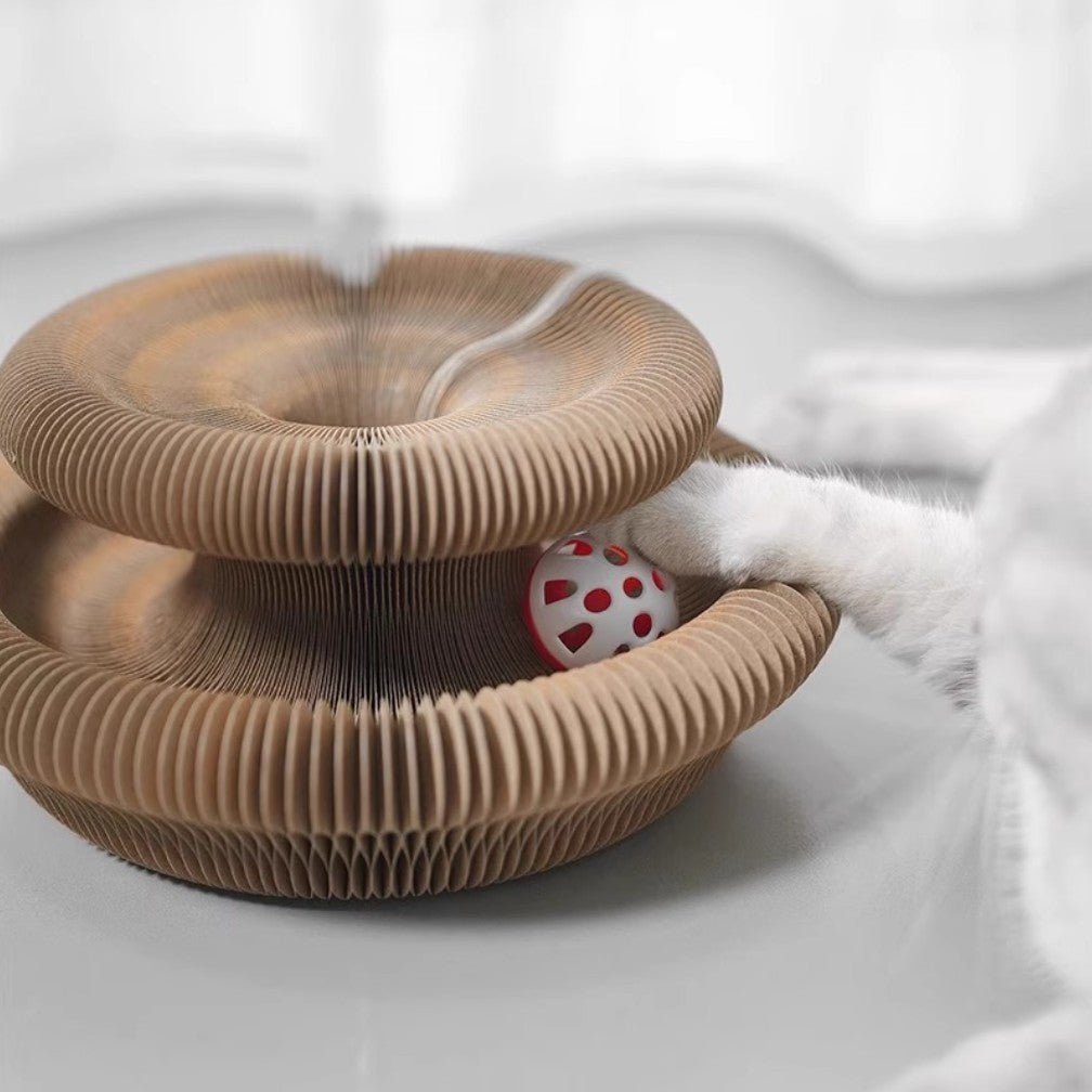 The Magic Organ™ Foldable Cat Scratching Board with Bell Ball