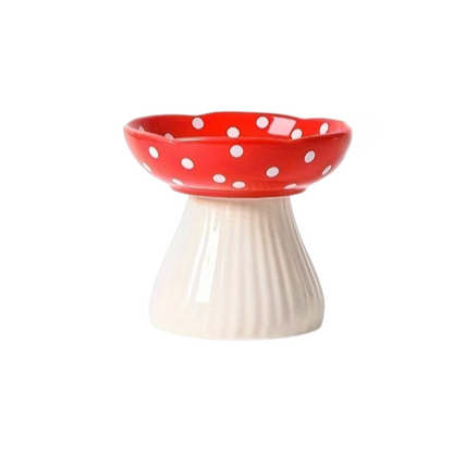 elevated ceramic cat bowl for food and water